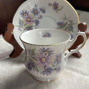 Vintage Royal Dover Fine Bone China Michaelmas flower( September)